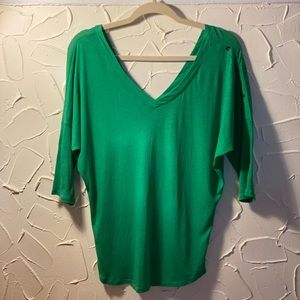 Express V Neck Dolman with button sleeve